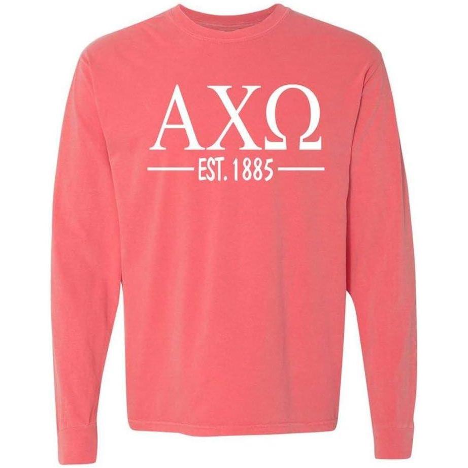 imageAlpha Chi Omega Custom Greek Lettered Long Sleeve TShirtWatermelon
