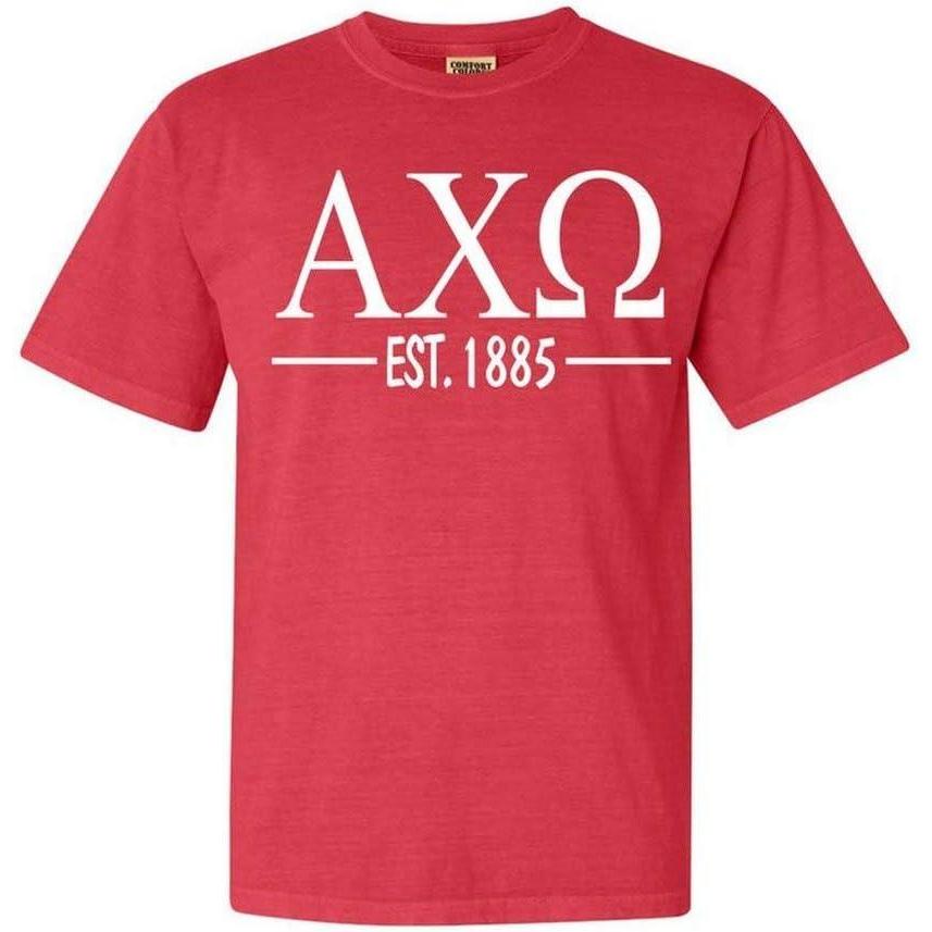imageAlpha Chi Omega Custom Greek Lettered Short Sleeve TShirtRed