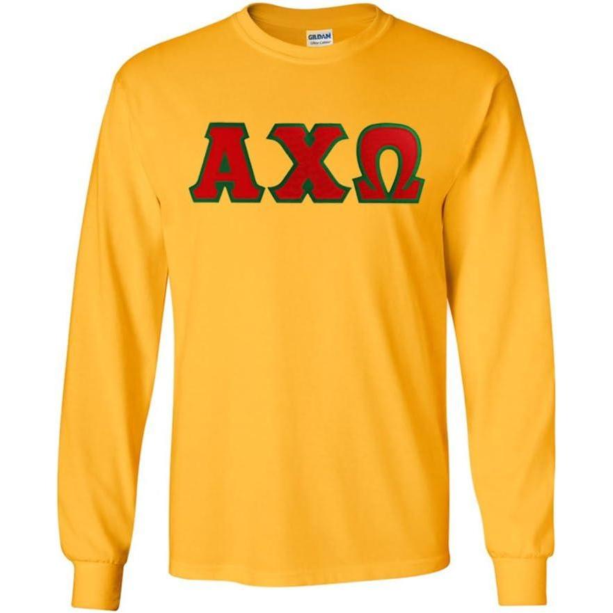 imageAlpha Chi Omega Lettered Long Sleeve TeeGold