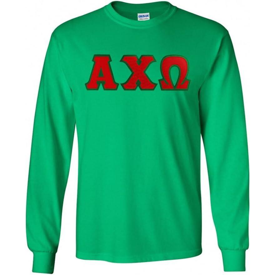imageAlpha Chi Omega Lettered Long Sleeve TeeIrish Green