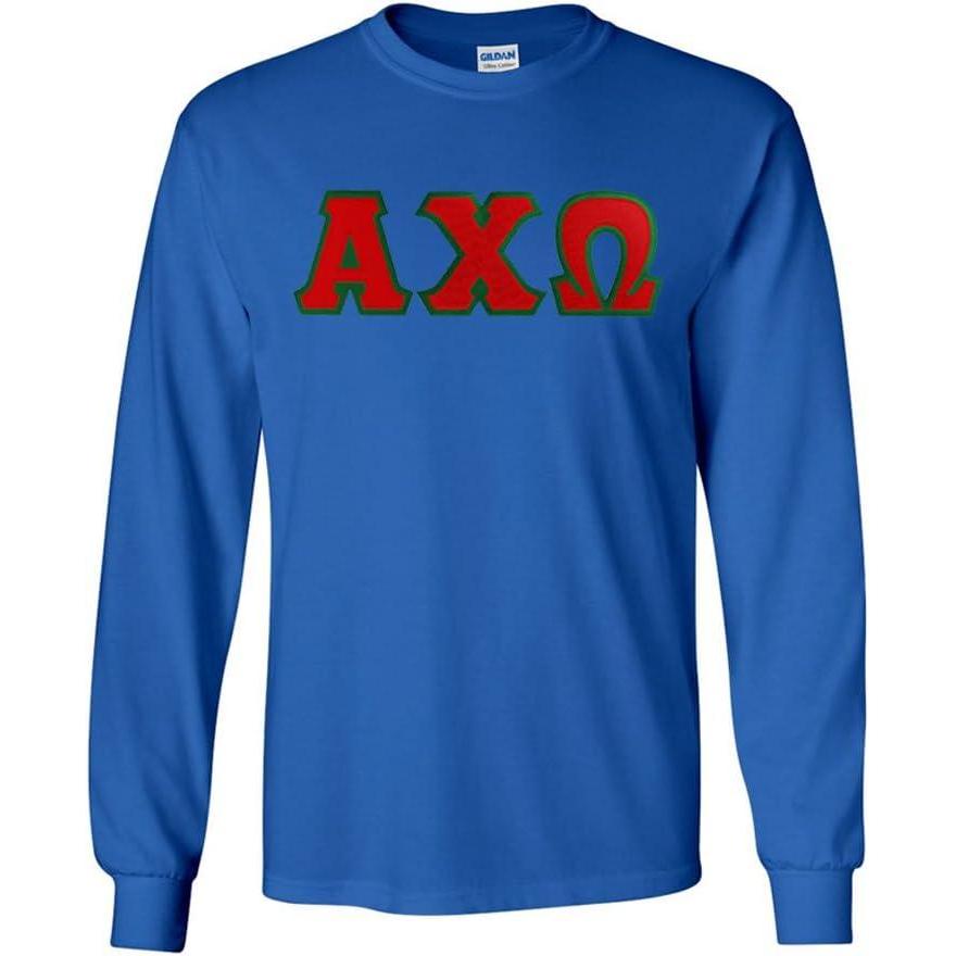 imageAlpha Chi Omega Lettered Long Sleeve TeeRoyal Blue