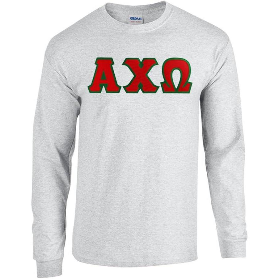 imageAlpha Chi Omega Lettered Long Sleeve TeeSports Grey