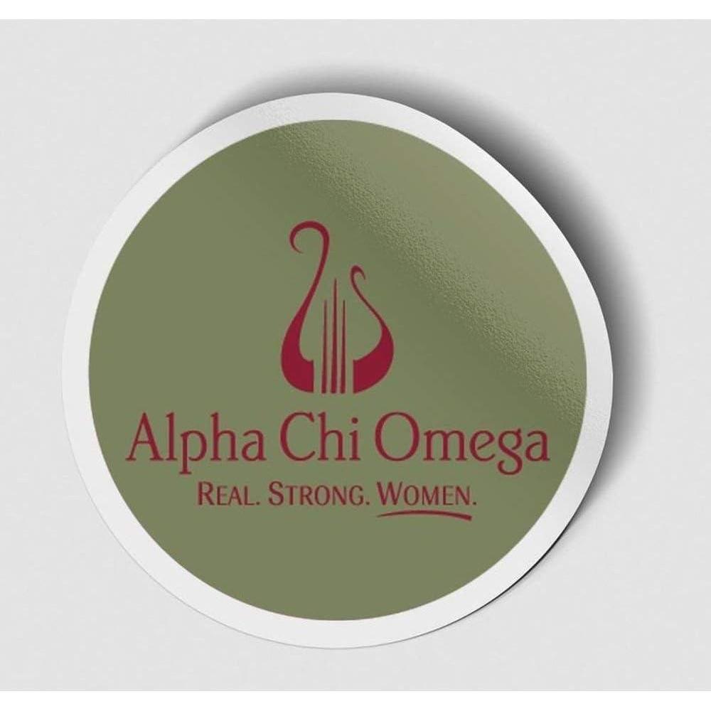 imageAlpha Chi Omega Logo Round Decal GreenGreen