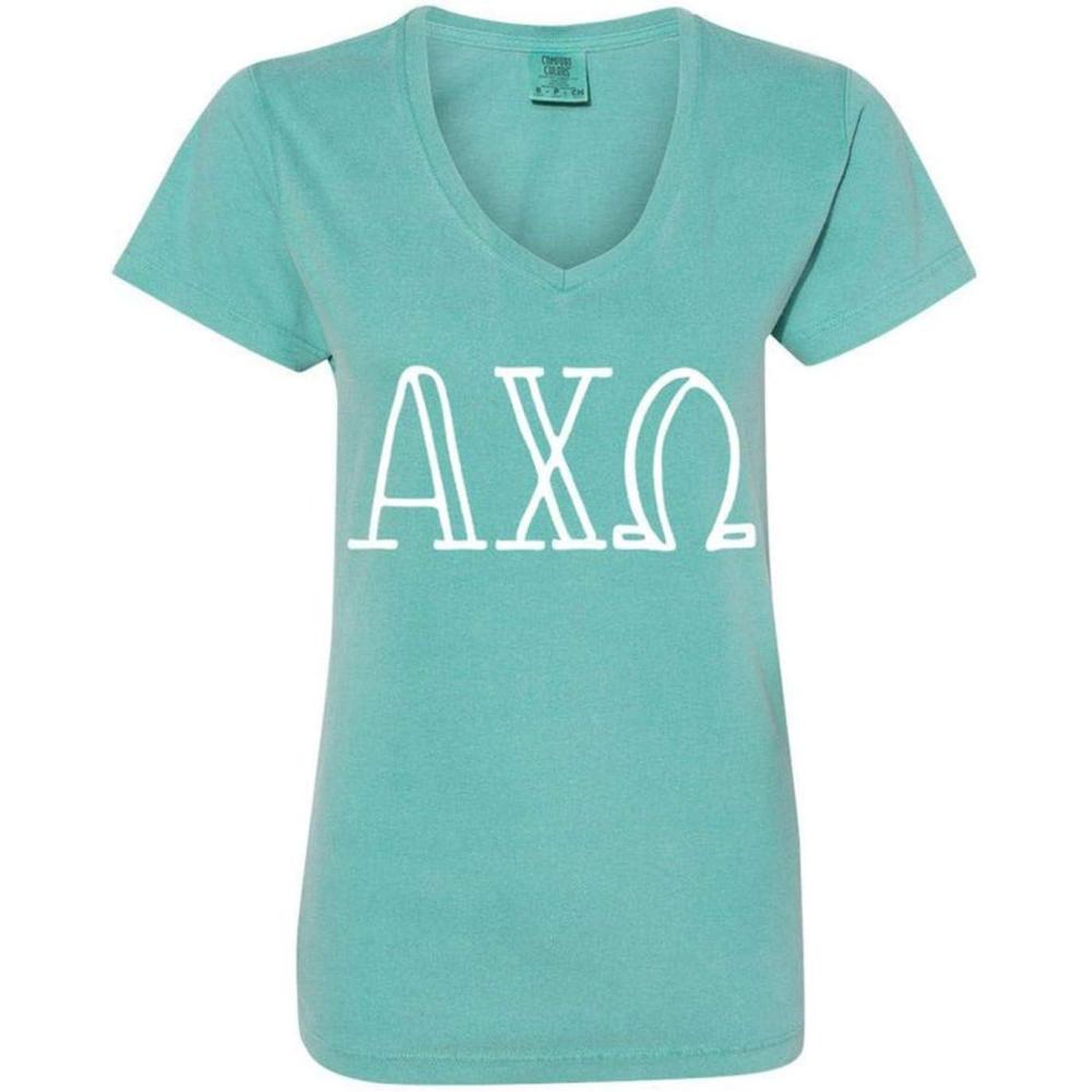 imageAlpha Chi Omega VNeck TShirtLagoon