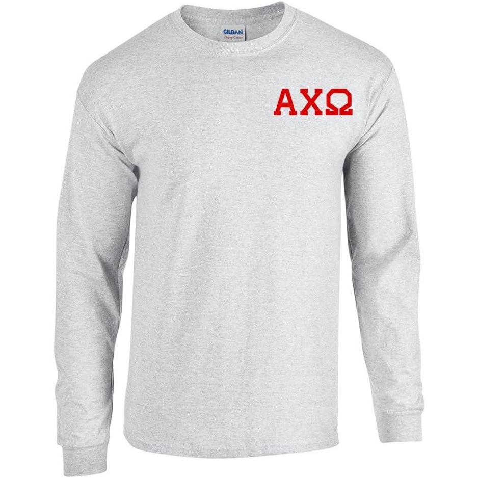 imageAlpha Chi Omega World Famous Crest Long Sleeve TShirtLight Grey