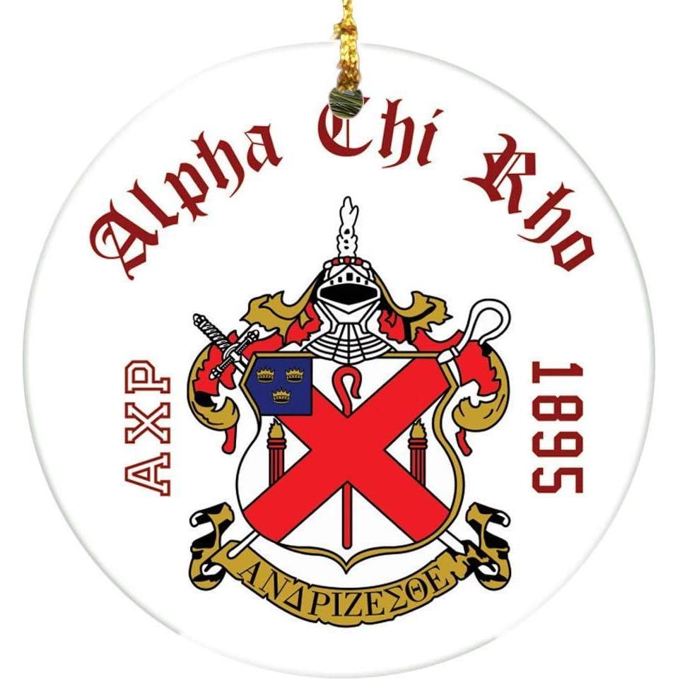 imageAlpha Chi Rho Round Christmas Shield Ornament