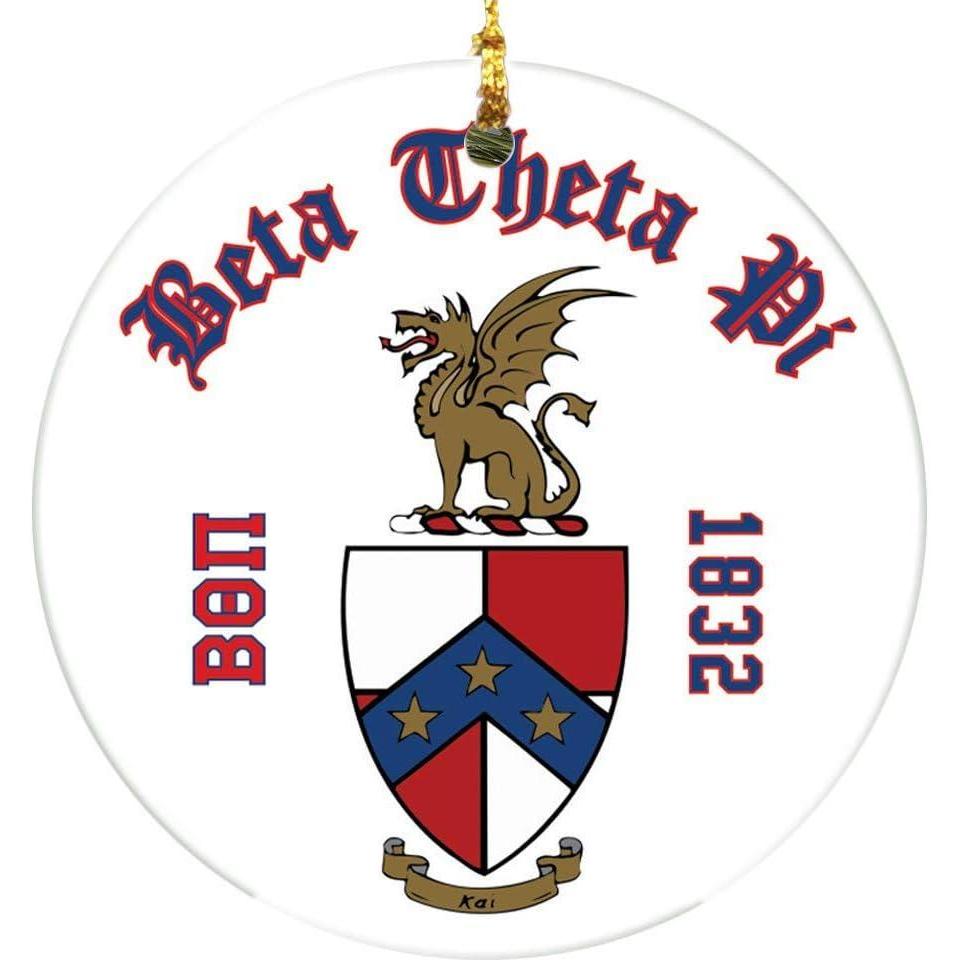 imageBeta Theta Pi Round Christmas Shield Ornament
