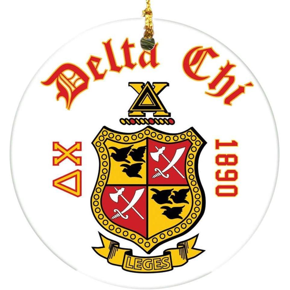 imageDelta Chi Round Christmas Shield Ornament