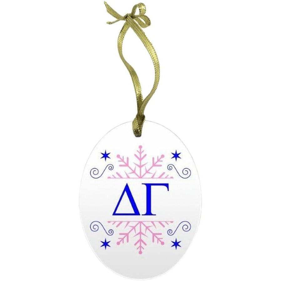 imageDelta Gamma Holiday Color Snowflake Glass Christmas Ornament