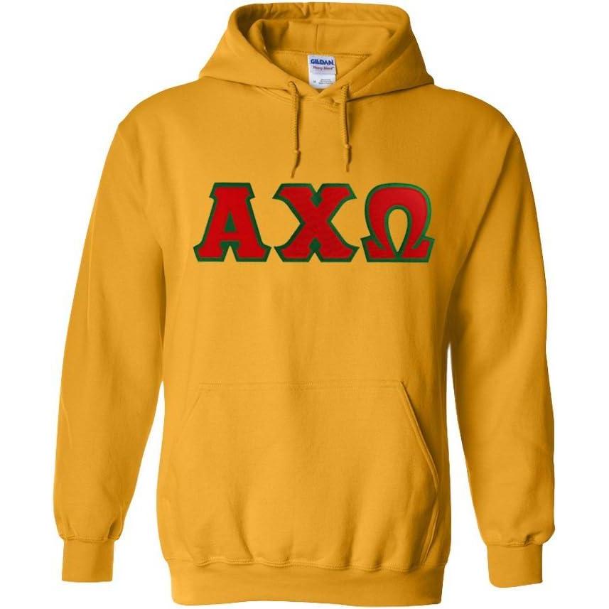 imageGreekgear Alpha Chi Omega Lettered Hooded SweatshirtAthletic Gold