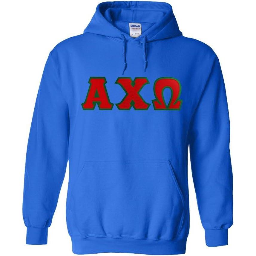 imageGreekgear Alpha Chi Omega Lettered Hooded SweatshirtRoyal Blue