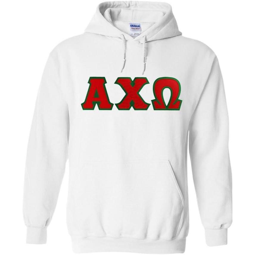 imageGreekgear Alpha Chi Omega Lettered Hooded SweatshirtWhite