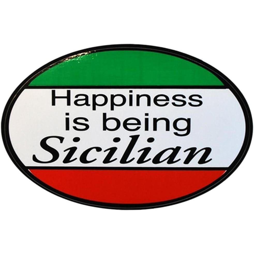 imageHappiness is Being Sicilian Oval Decal Sticker