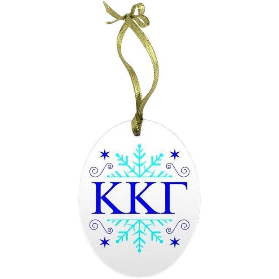 imageKappa Kappa Gamma Holiday Color Snowflake Glass Christmas Ornament