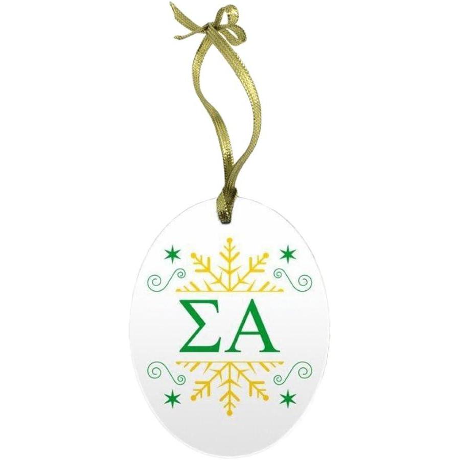 imageSigma Alpha Holiday Color Snowflake Glass Christmas Ornament