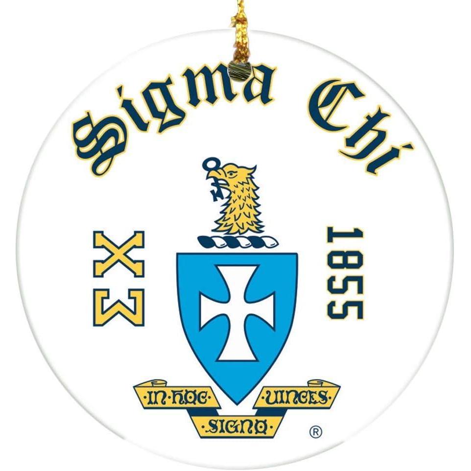 imageSigma Chi Round Christmas Shield Ornament