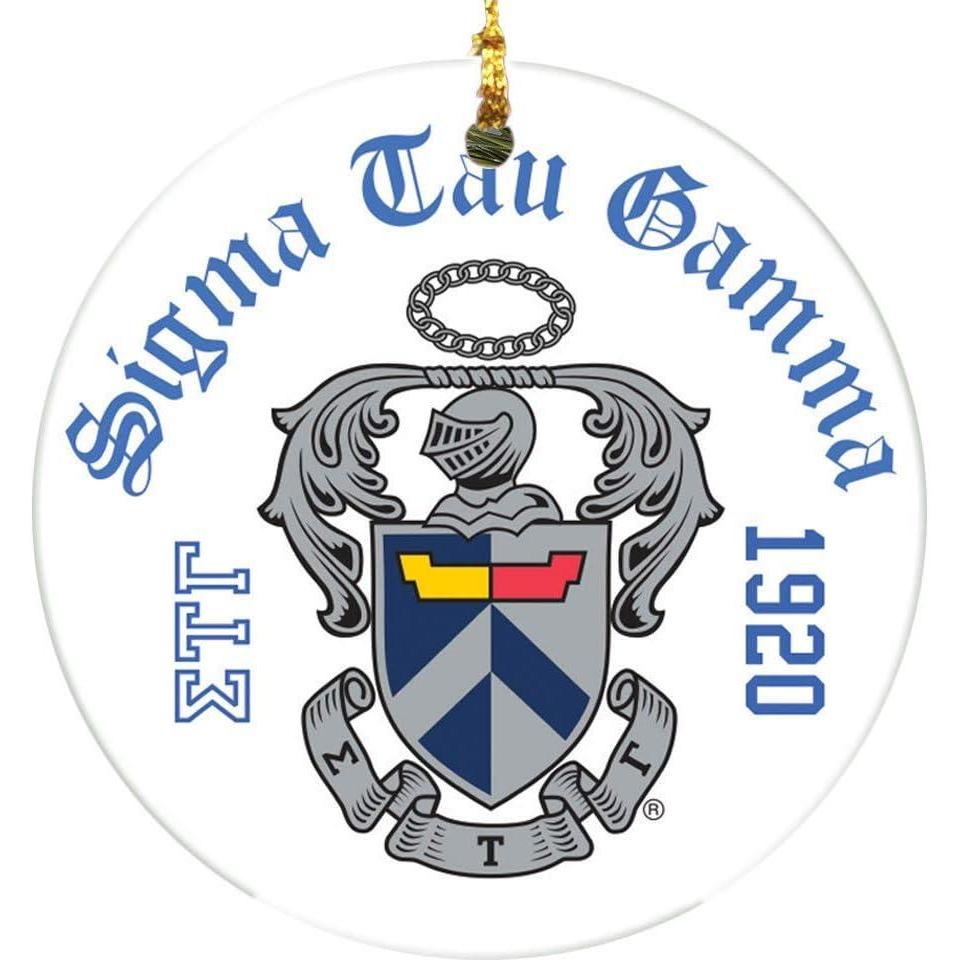 imageSigma Tau Gamma Round Christmas Shield Ornament