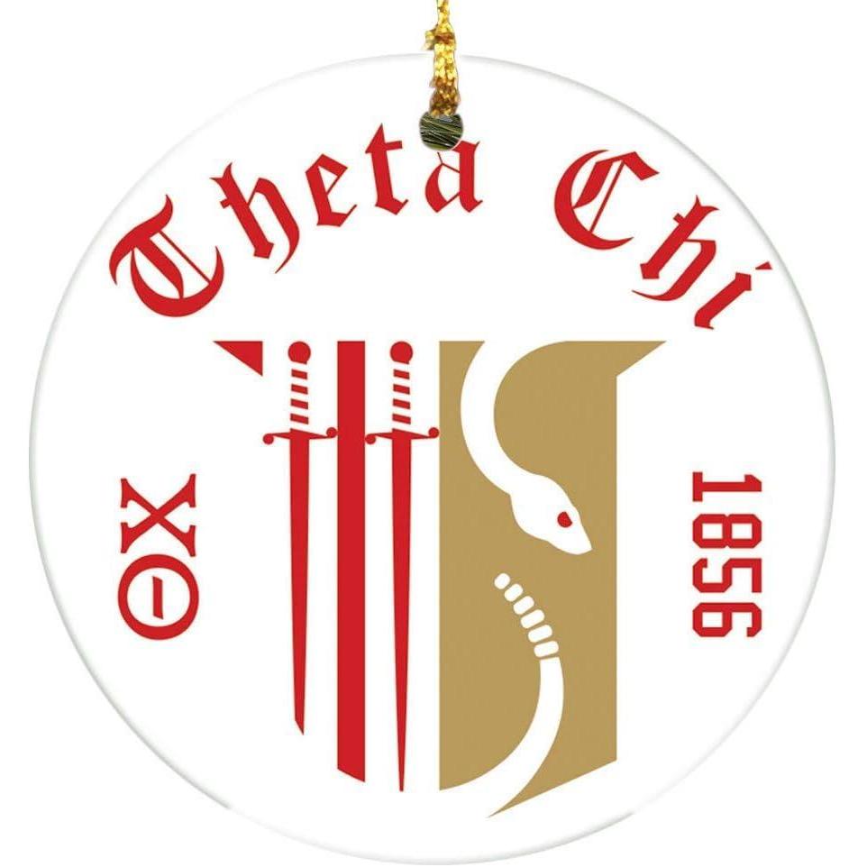 imageTheta Chi Round Christmas Shield Ornament