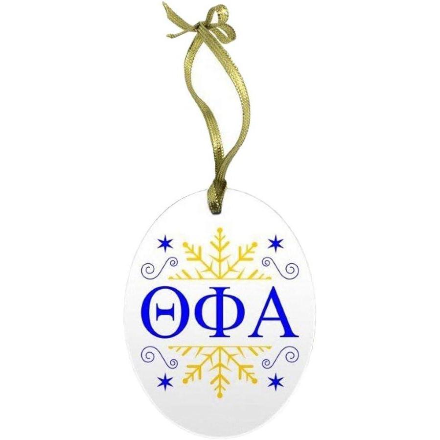 imageTheta Phi Alpha Holiday Color Snowflake Glass Christmas Ornament