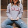 Alpha Chi Omega University Crewneck Sweatshirt(Light Grey)