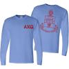 Alpha Chi Omega World Famous Crest Long Sleeve T-Shirt(Light Blue)