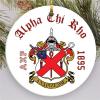 Alpha Chi Rho Round Christmas Shield Ornament