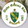 Alpha Gamma Rho Round Christmas Shield Ornament