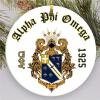 Alpha Phi Omega Round Christmas Shield Ornament