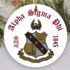 Alpha Sigma Phi Round Christmas Shield Ornament