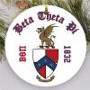 Beta Theta Pi Round Christmas Shield Ornament