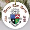 Delta Tau Delta DTD Round Christmas Shield Ornament
