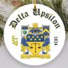 Delta Upsilon DU Round Christmas Shield Ornament