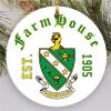 Farmhouse Round Christmas Shield Ornament