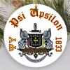 Psi Upsilon Round Christmas Shield Ornament