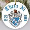 Theta Xi Round Christmas Shield Ornament