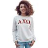 Alpha Chi Omega Arched Greek Lettered Crewneck Sweatshirt(Light Grey)