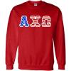 Alpha Chi Omega Greek Letter American Flag Crewneck(Red)
