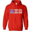Alpha Chi Omega Greek Letter American Flag Hoodie(Red)