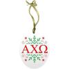 Alpha Chi Omega Holiday Color Snowflake Glass Christmas Ornament