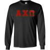 Alpha Chi Omega Lettered Long Sleeve Tee(Black)