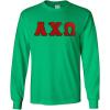 Alpha Chi Omega Lettered Long Sleeve Tee(Irish Green)