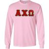 Alpha Chi Omega Lettered Long Sleeve Tee(Light Pink)