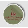 Alpha Chi Omega Logo Round Decal Green(Green)