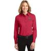 Alpha Chi Omega Long Sleeve Oxford(Red/Light Stone)