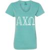 Alpha Chi Omega V-Neck T-Shirt(Lagoon)