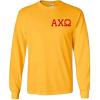 Alpha Chi Omega World Famous Crest Long Sleeve T-Shirt(Gold)