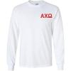 Alpha Chi Omega World Famous Crest Long Sleeve T-Shirt(White)