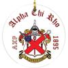 Alpha Chi Rho Round Christmas Shield Ornament