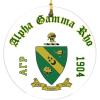 Alpha Gamma Rho Round Christmas Shield Ornament