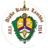 Alpha Kappa Lambda Round Christmas Shield Ornament